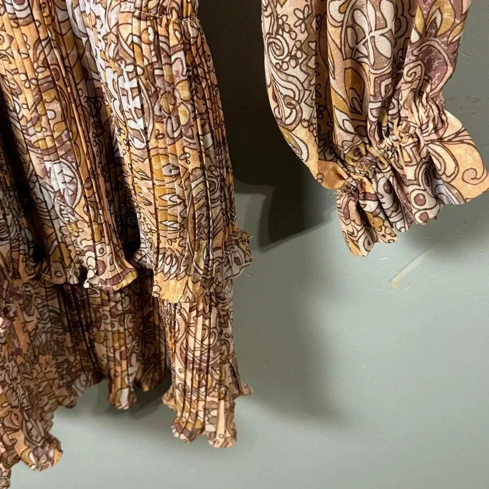 Ramy Brook Paisley Mini Dress in Earth Tones - Picture 4 of 9